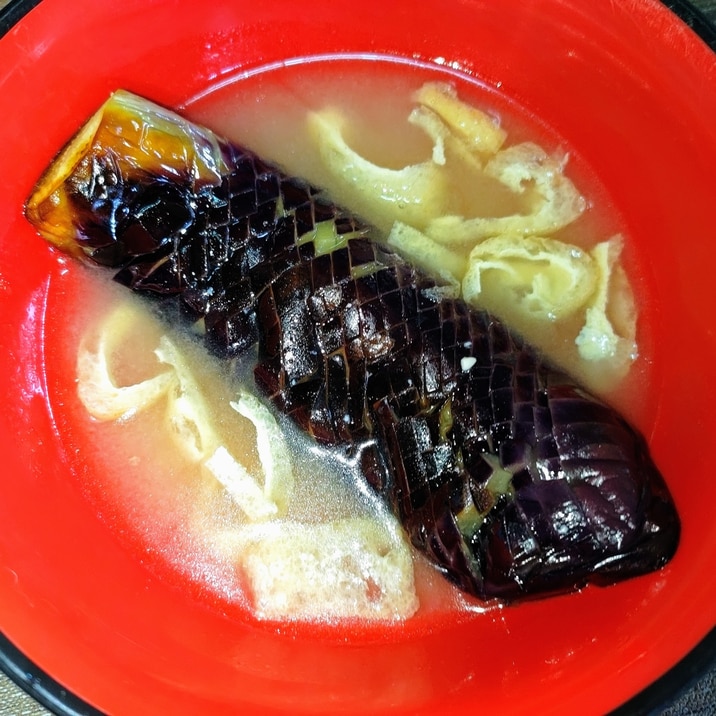 毎日のお味噌汁268杯目*揚げ茄子と油揚げ